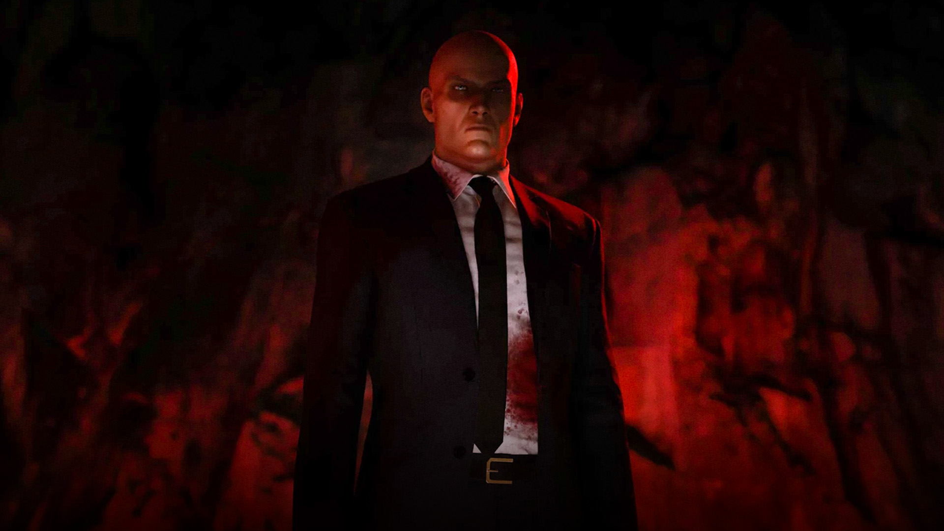 a bloodied Agent 47 in Hitman World of Assassination